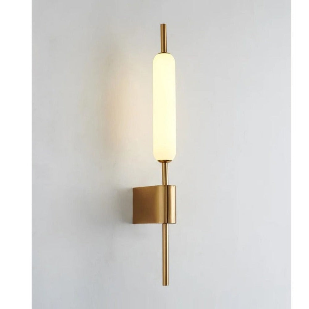 JS-GL-2383-W - Antique Brass Metal & Acrylic Modern Wall Light