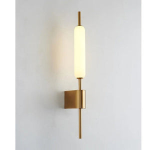 JS-GL-2383-W - Antique Brass Metal & Acrylic Modern Wall Light