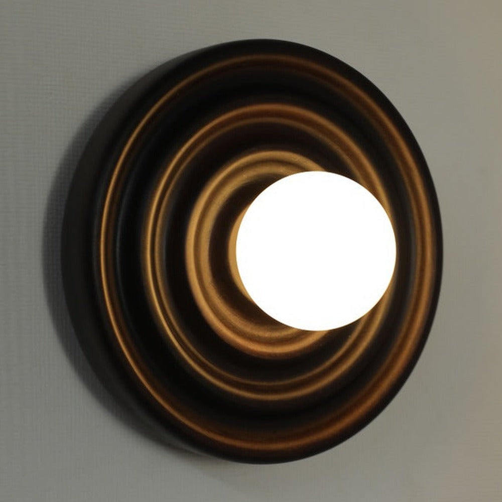 JS-GL-2389-W - Dark Brown Metal & Wood & Glass Modern Wall Light