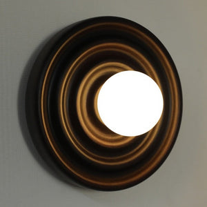 JS-GL-2389-W - Dark Brown Metal & Wood & Glass Modern Wall Light