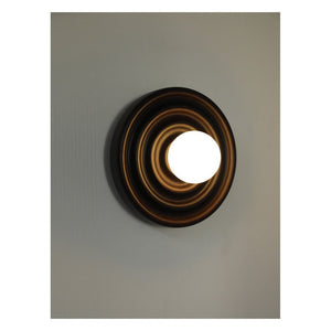JS-GL-2389-W - Dark Brown Metal & Wood & Glass Modern Wall Light