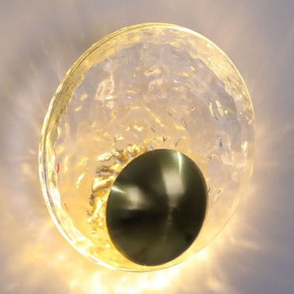 JS-GL-2392 - Antique Brass Metal & Glass Modern Wall Light