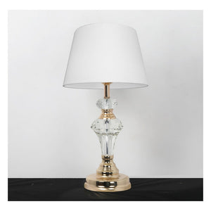 JS-GL-2406-TL - Antique Brass Metal & Fabric Shade Modern Table Lamp