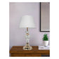 JS-GL-2406-TL - Antique Brass Metal & Fabric Shade Modern Table Lamp