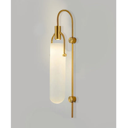 JS-GL-2410-W - Antique Brass Metal & Glass Modern Wall Light