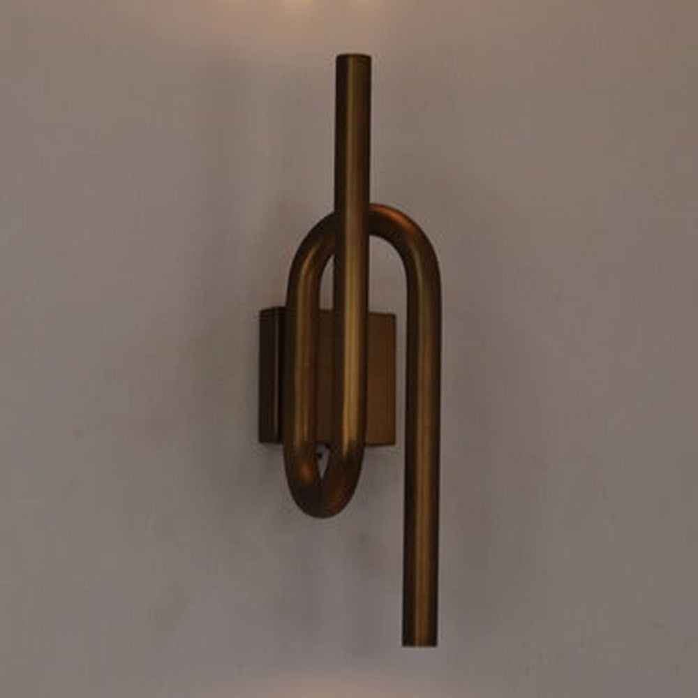 JS-GL-2418-W - Rustic Matt Brass Metal Modern Wall Light