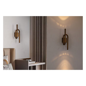 JS-GL-2418-W - Rustic Matt Brass Metal Modern Wall Light