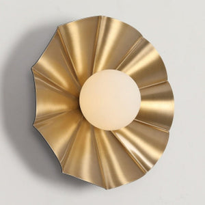 JS-GL-2424-AB - ANTIQUE BRASS METAL Glass Ball Wall Light