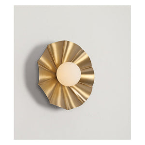 JS-GL-2424-AB - ANTIQUE BRASS METAL Glass Ball Wall Light
