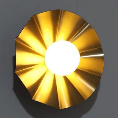 JS-GL-2424-W - Antique Brass Metal & Glass Modern Wall Light