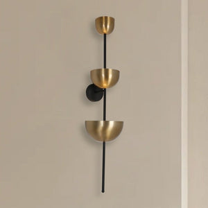 JS-GL-2433-3 - Antique Brass & Black Metal & Acrylic Modern Wall Light