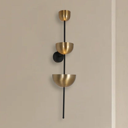 JS-GL-2433-3 - Antique Brass & Black Metal & Acrylic Modern Wall Light