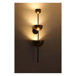 JS-GL-2433-3 - Antique Brass & Black Metal & Acrylic Modern Wall Light