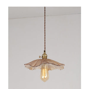 JS-GL-2501-1 AMB - Antique Brass Metal Glass Hanging Light