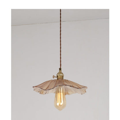 JS-GL-2501-1 AMB - Antique Brass Metal Glass Hanging Light