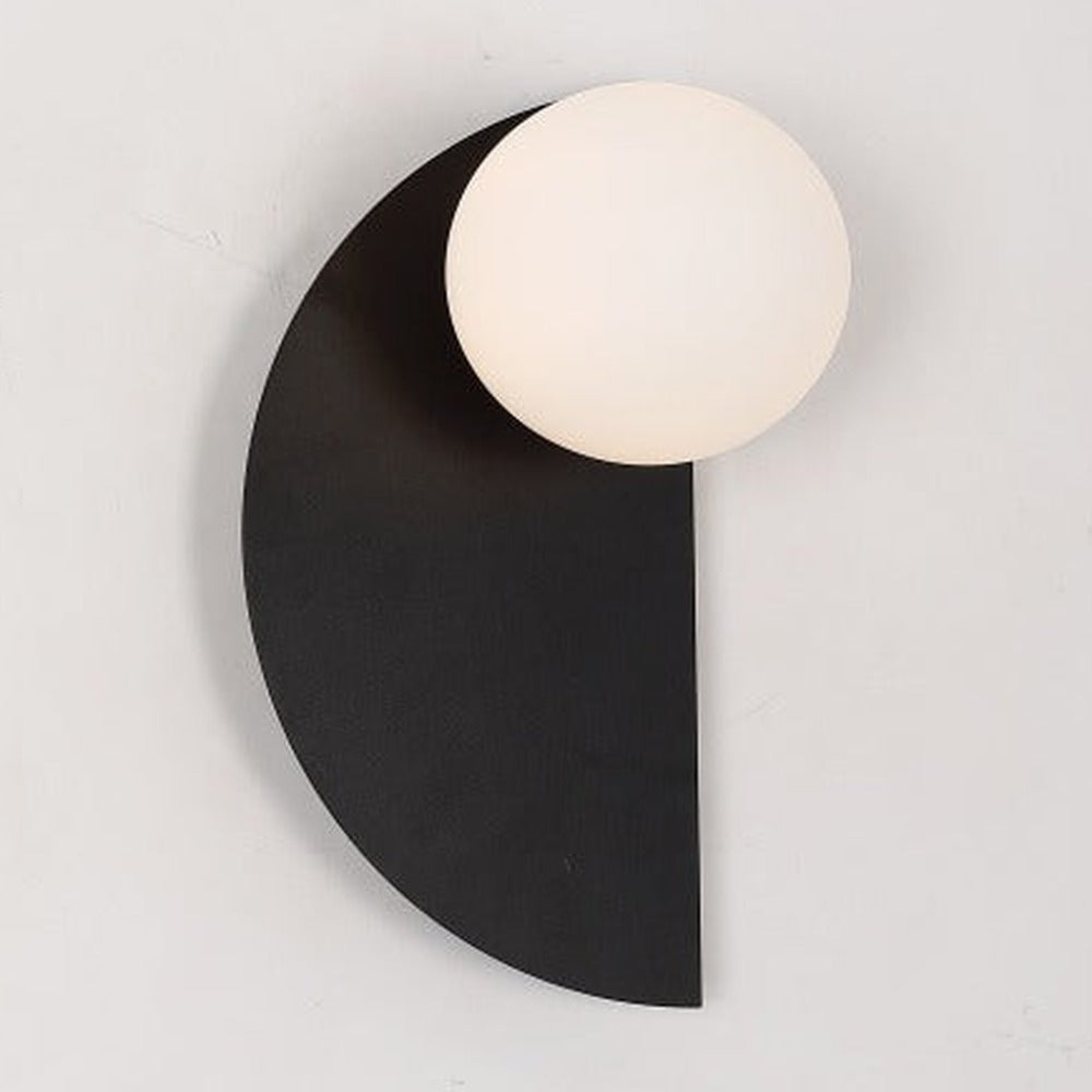 JS-GL-2501-BK - Black Metal & Glass Modern Wall Light