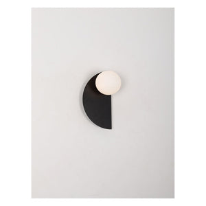 JS-GL-2501-BK - Black Metal & Glass Modern Wall Light