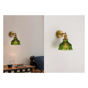 JS-GL-2502-WGR - Antique Brass Metal & Glass Modern Wall Light