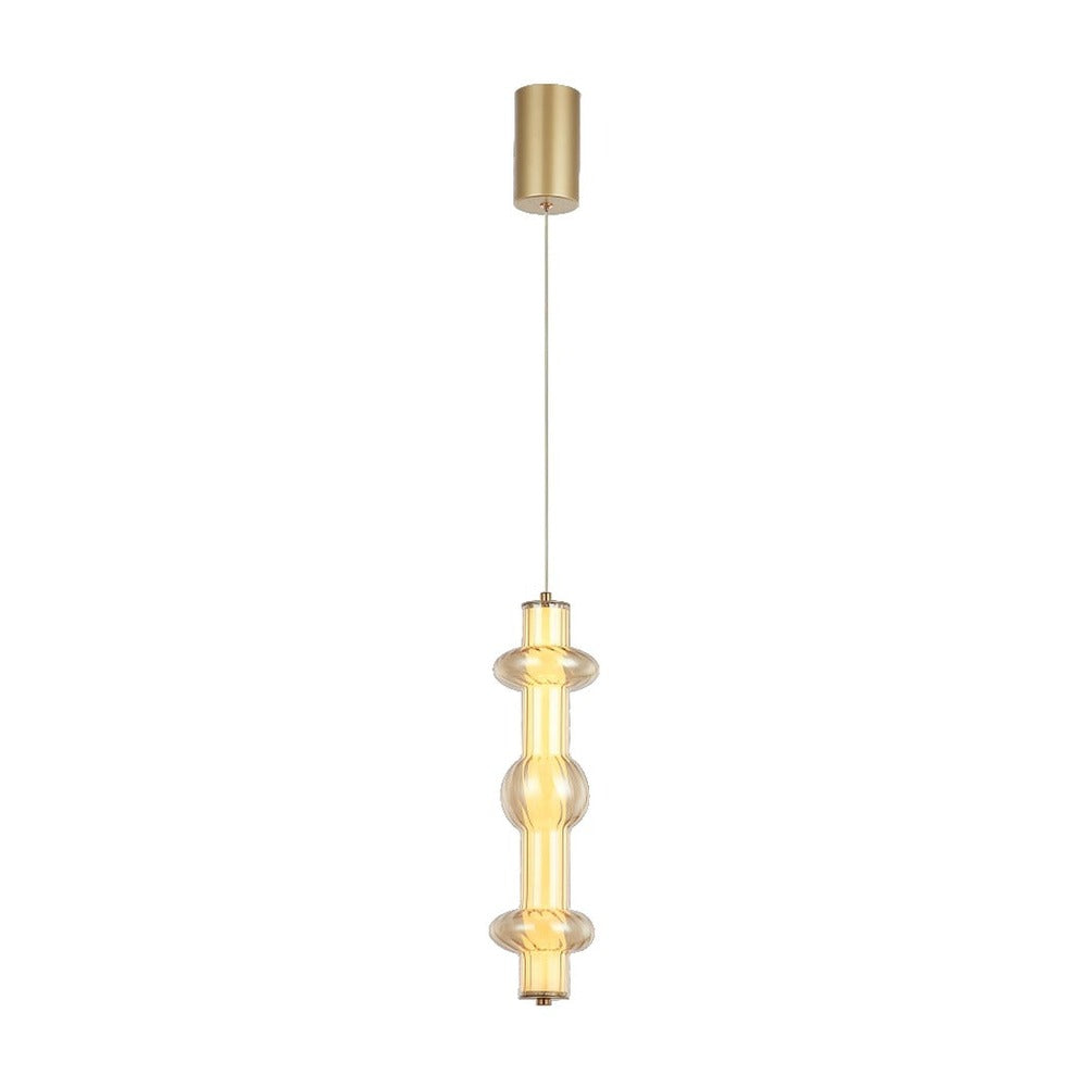 JS-GL-25033-1 - Antique Brass Metal Glass Hanging Light