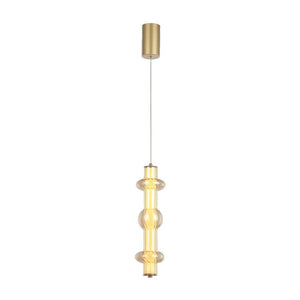 JS-GL-25033-1 - Antique Brass Metal Glass Hanging Light