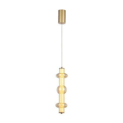 JS-GL-25033-1 - Antique Brass Metal Glass Hanging Light
