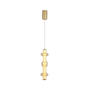 JS-GL-25033-1 - Antique Brass Metal Glass Hanging Light