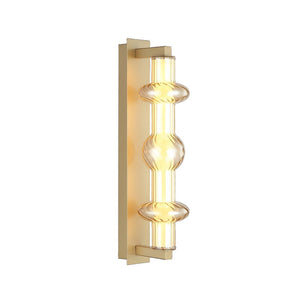 JS-GL-25033-W - Matt Gold Metal & Glass Modern Wall Light