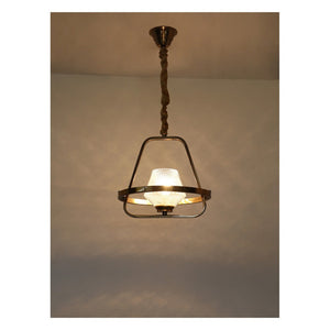 JS-GL-25038-1P - Antique Brass Glass Metal Hanging Light