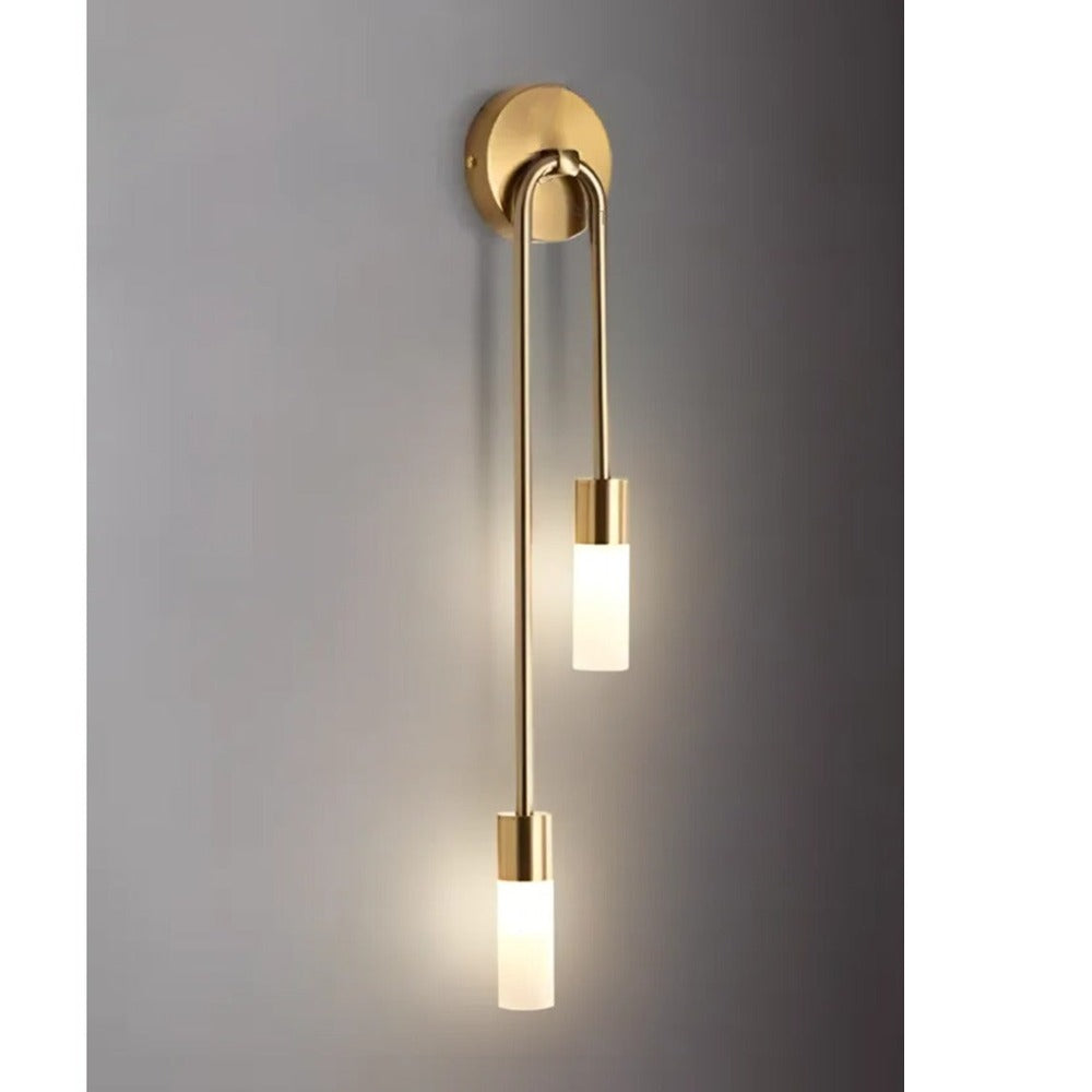 JS-GL-2506-2 - Antique Brass Metal & Acrylic Modern Wall Light