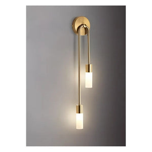 JS-GL-2506-2 - Antique Brass Metal & Acrylic Modern Wall Light