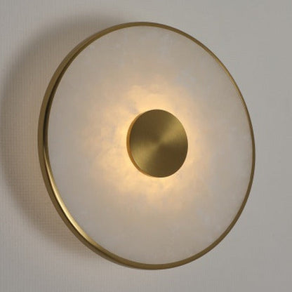 JS-GL-250B - Antique Brass Metal & Onxy Marble Wall Light