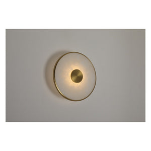 JS-GL-250B - Antique Brass Metal & Onxy Marble Wall Light