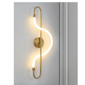 JS-GL-2518-600MM - Antique Brass Metal Brass & Glass Modern Wall Light