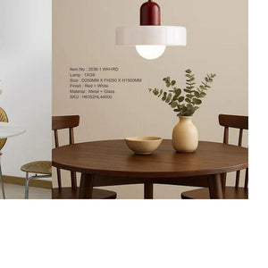 JS-GL-2536-1 GR+BK - Black & Olive Green Metal Glass Hanging Light