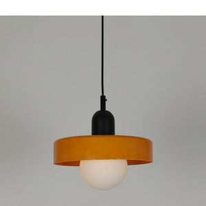 JS-GL-2536-1 RG+BK - Black & Orange Metal Glass Hanging Light