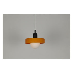 JS-GL-2536-1 RG+BK - Black & Orange Metal Glass Hanging Light