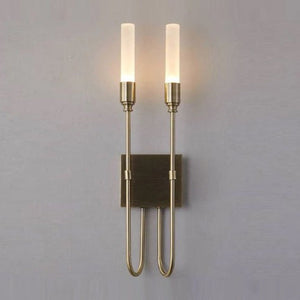 JS-GL-254-2 - Antique Brass Metal & Acrylic Modern Wall Light