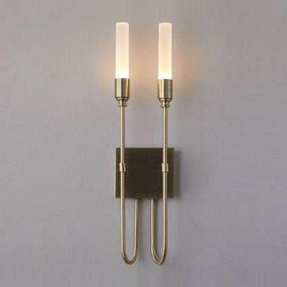 JS-GL-254-2 - Antique Brass Metal & Acrylic Modern Wall Light