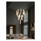 JS-GL-2540-(Set of 12) - French Gold & Black Metal & Acrylic Led Chandelier