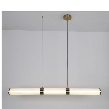 JS-GL-2562-1200 - Antique Brass Metal & Acrylic Rectangular Hanging Light