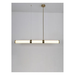JS-GL-2562-1200 - Antique Brass Metal & Acrylic Rectangular Hanging Light