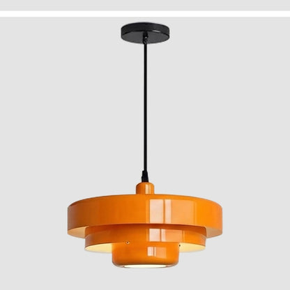 JS-GL-2567-OR - Orange & White Metal Modern Hanging Light