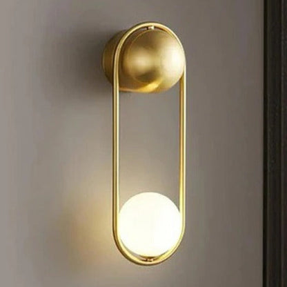 JS-GL-2568-1 - Antique Brass Metal & Glass Modern Wall Light