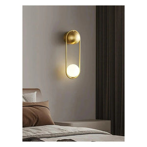 JS-GL-2568-1 - Antique Brass Metal & Glass Modern Wall Light