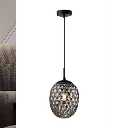 JS-GL-2662-SG - Black Metal Glass Hanging Light