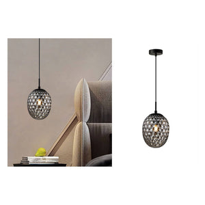 JS-GL-2662-SG - Black Metal Glass Hanging Light