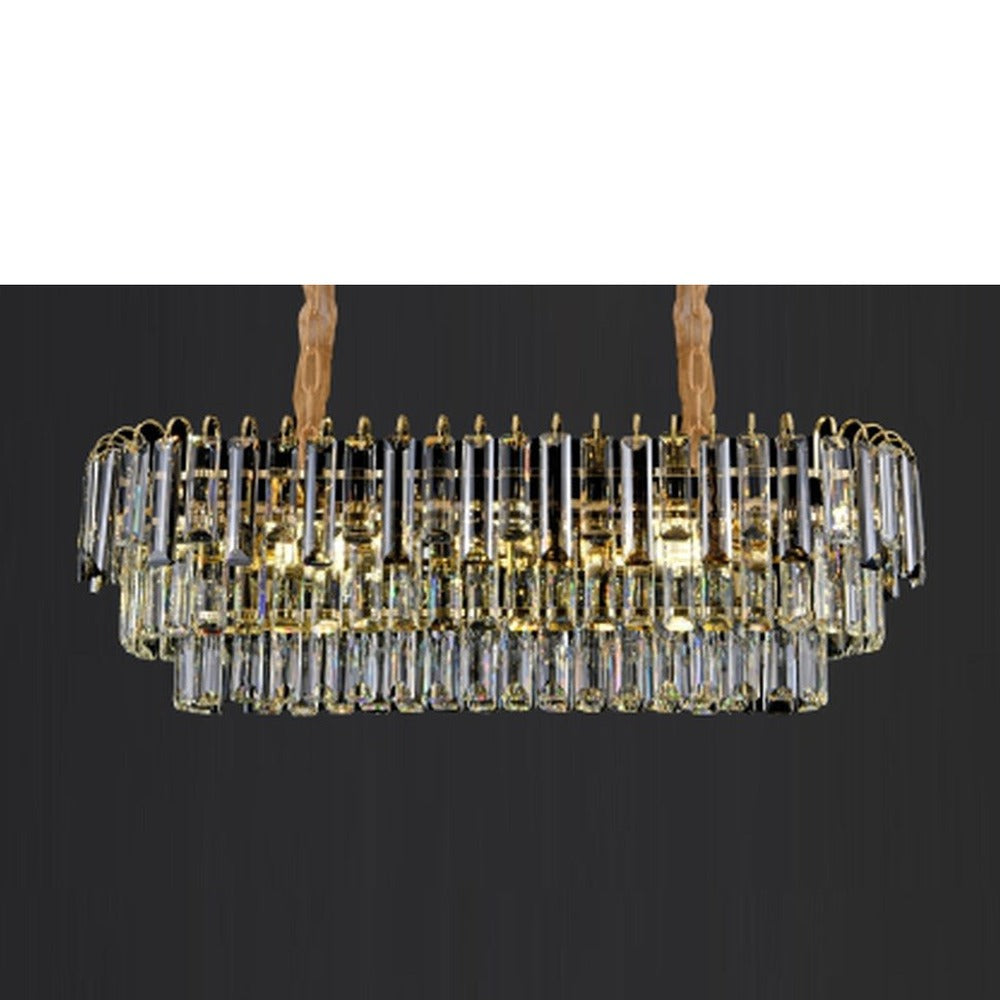 JS-GL-28341-800 - GOLD METAL Crystal Chandelier