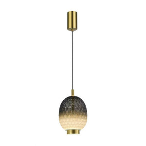 JS-GL-2885-2 - Antique Brass Metal Glass Hanging Light