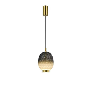 JS-GL-2885-2 - Antique Brass Metal Glass Hanging Light