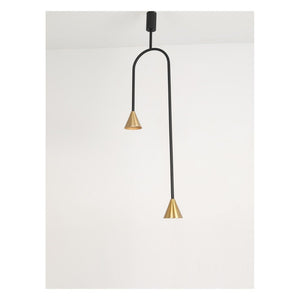 JS-GL-2888-2 - Antique Brass & Black & Gold Metal Modern Hanging Light